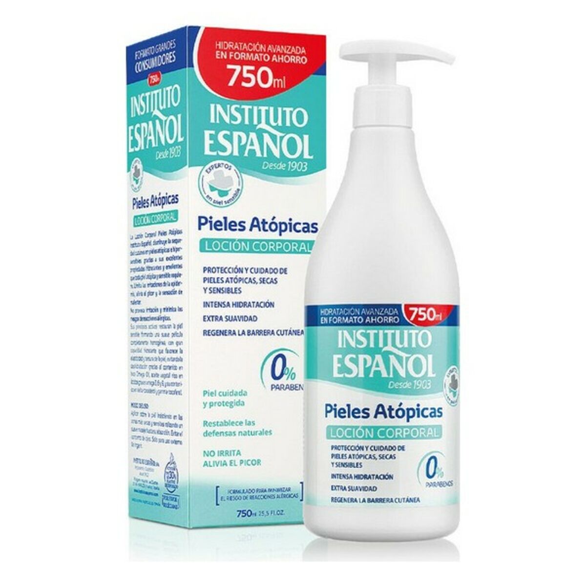 Body Lotion Instituto Español Instituto Español 750 ml for Men skincare packaging