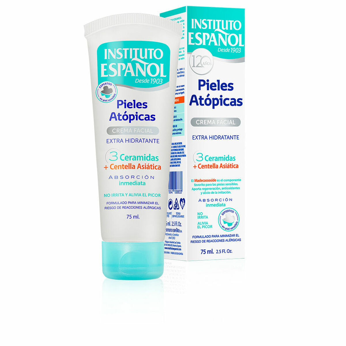 Hydrating Cream Instituto Español Piel Atópica 75 ml Atopic skin skincare packaging