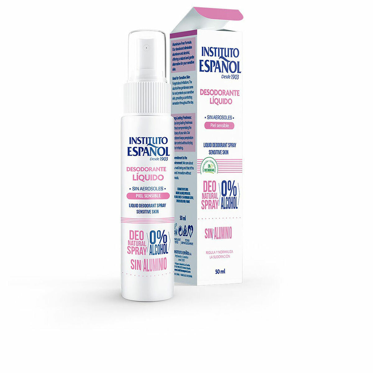 Deodorant Instituto Español PIEL SENSIBLE 50 ml for Women product packaging