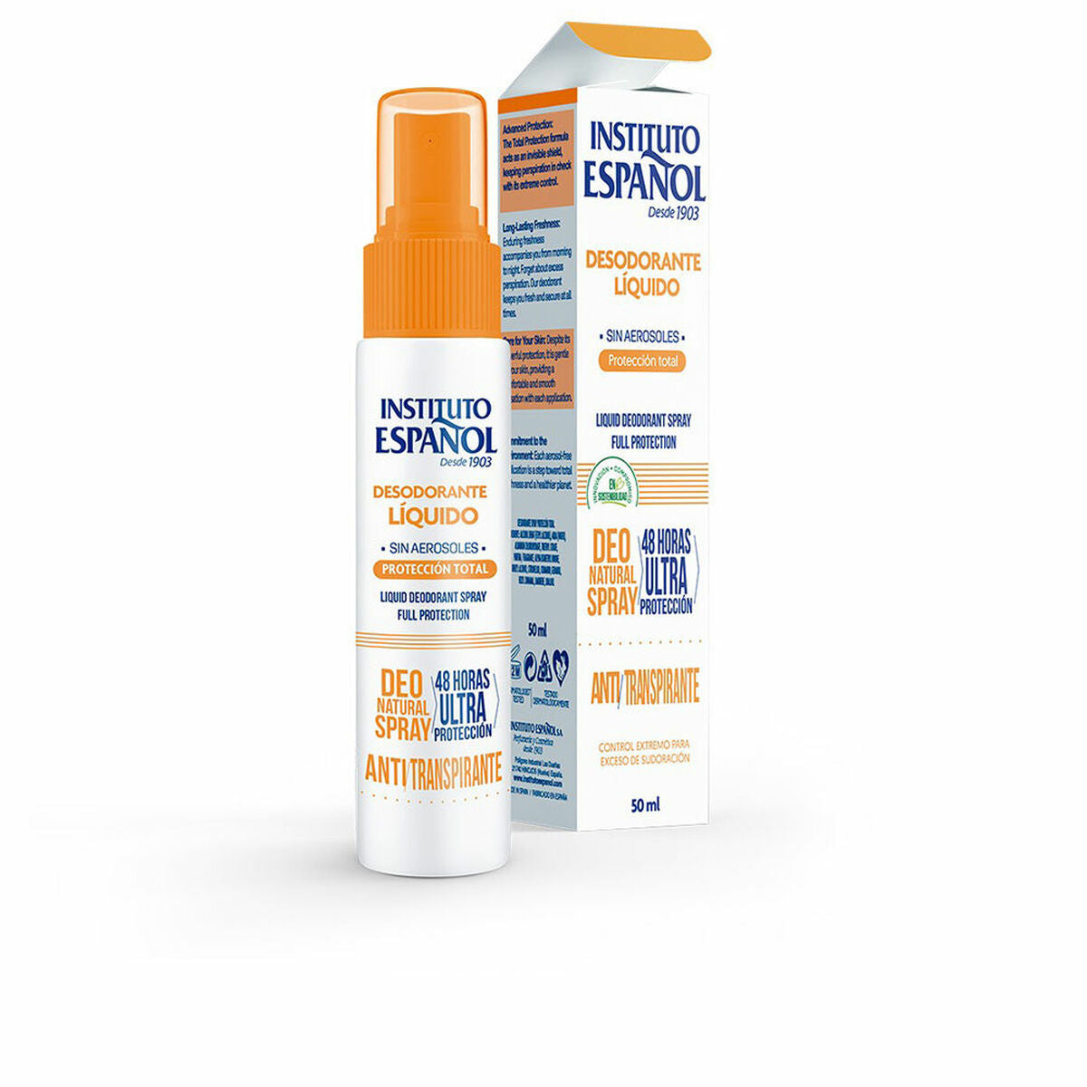 Deodorant Instituto Español PROTECCIÓN TOTAL 50 ml product packaging