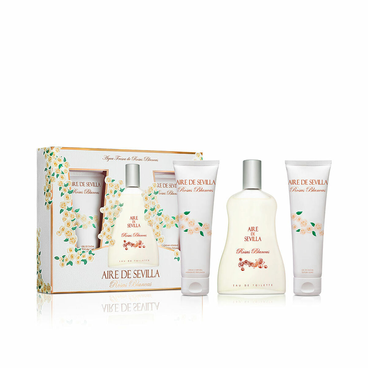 Women's Perfume Set Aire Sevilla Rosas Blancas 3 Pieces product packaging