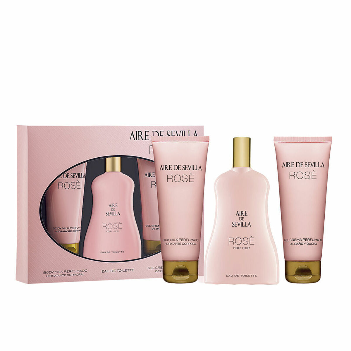 Women's Perfume Set Aire de Sevilla Rose 3 Pieces product packaging