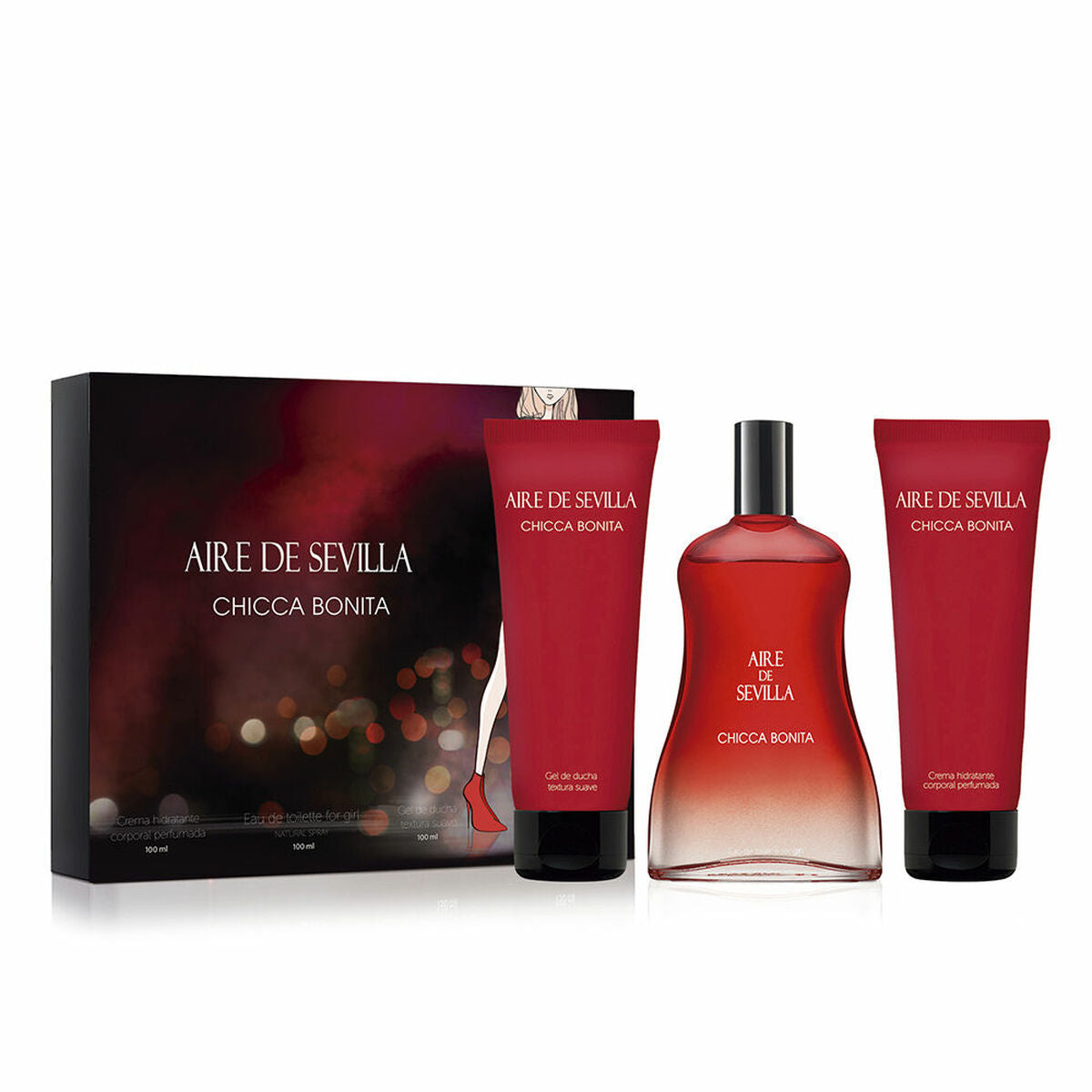 Women's Perfume Set Aire de Sevilla Chicca Bonita 3 Pieces for Women product packaging