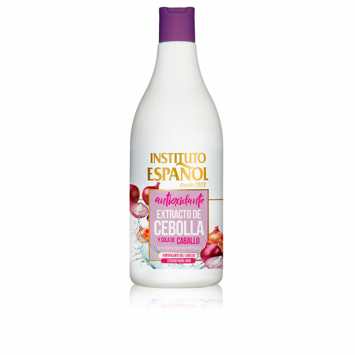 Restorative Shampoo Instituto Español EXTRACTO DE CEBOLLA 750 ml shampoo bottle