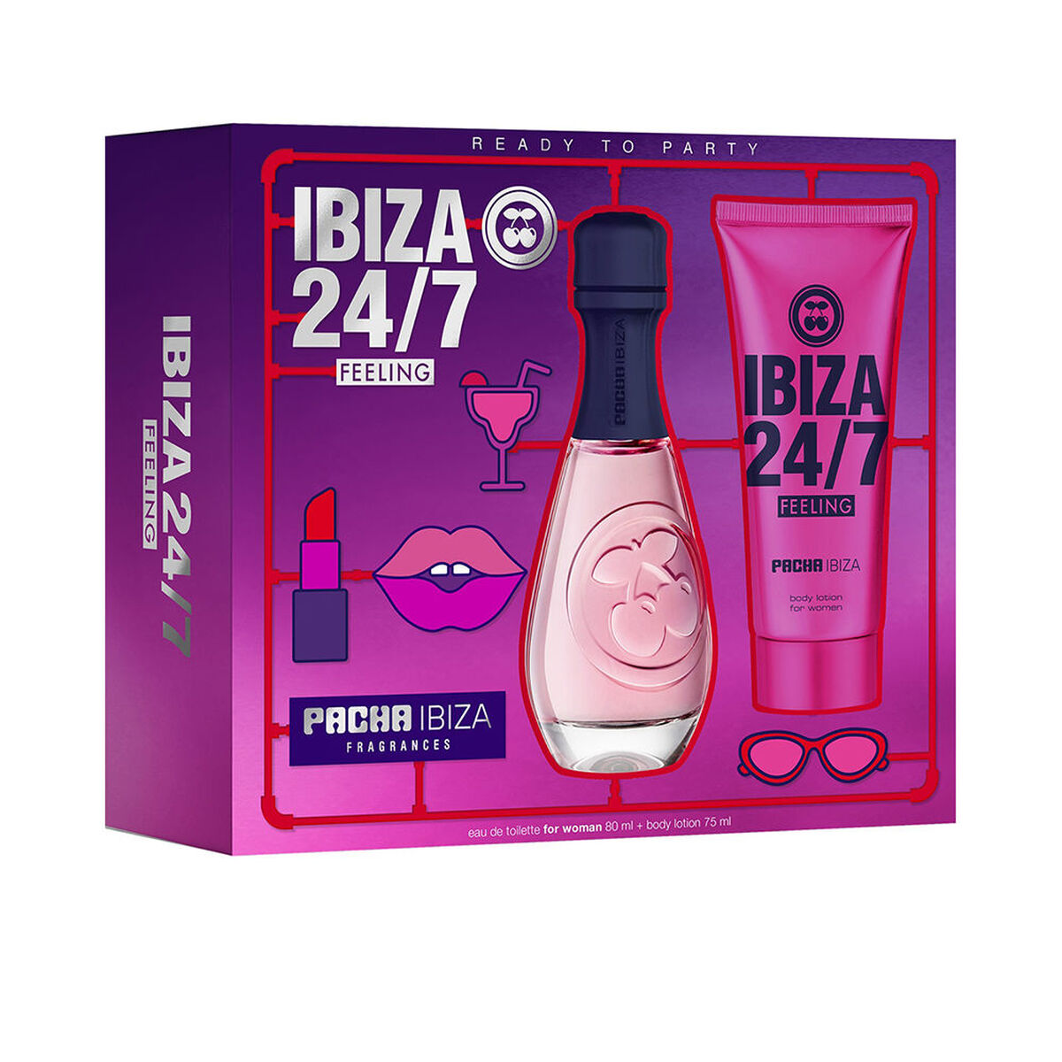 Women's Perfume Set Pacha Ibiza 24/7 Feeling 2 Pieces product packaging