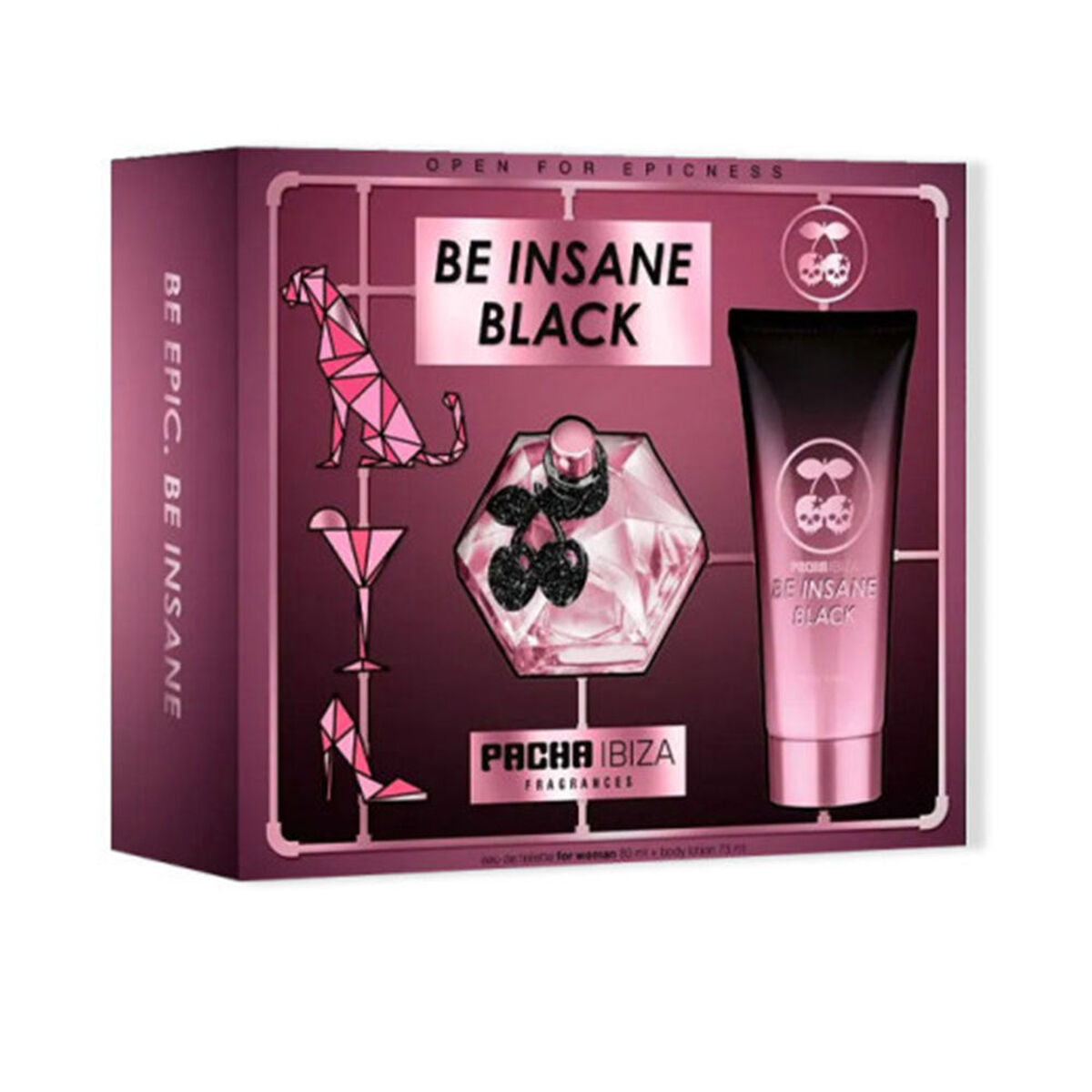 Women's Perfume Set Pacha Ibiza Be Insane Black 2 Pieces product packaging