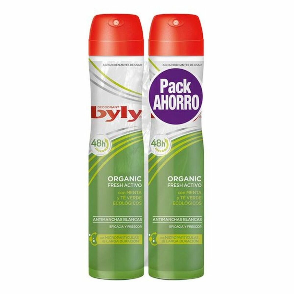 Spray Deodorant Organic Extra Fresh Byly (2 uds) product packaging