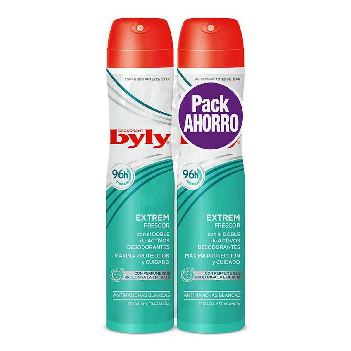 Invisible Anti-Stain Deodorant Extrem Byly (2 uds) for Women product packaging