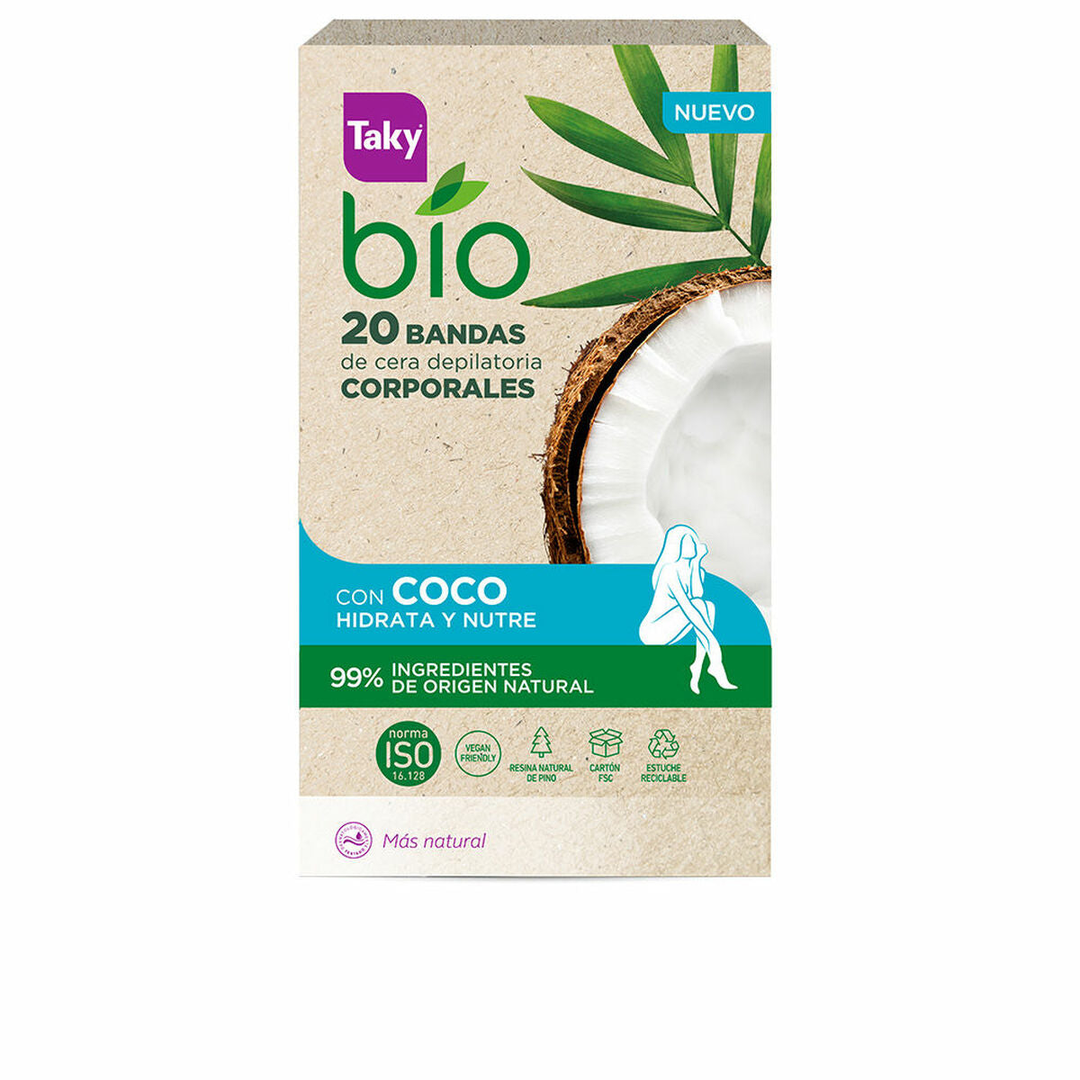 Body Hair Removal Strips Taky BIO COCO product packaging