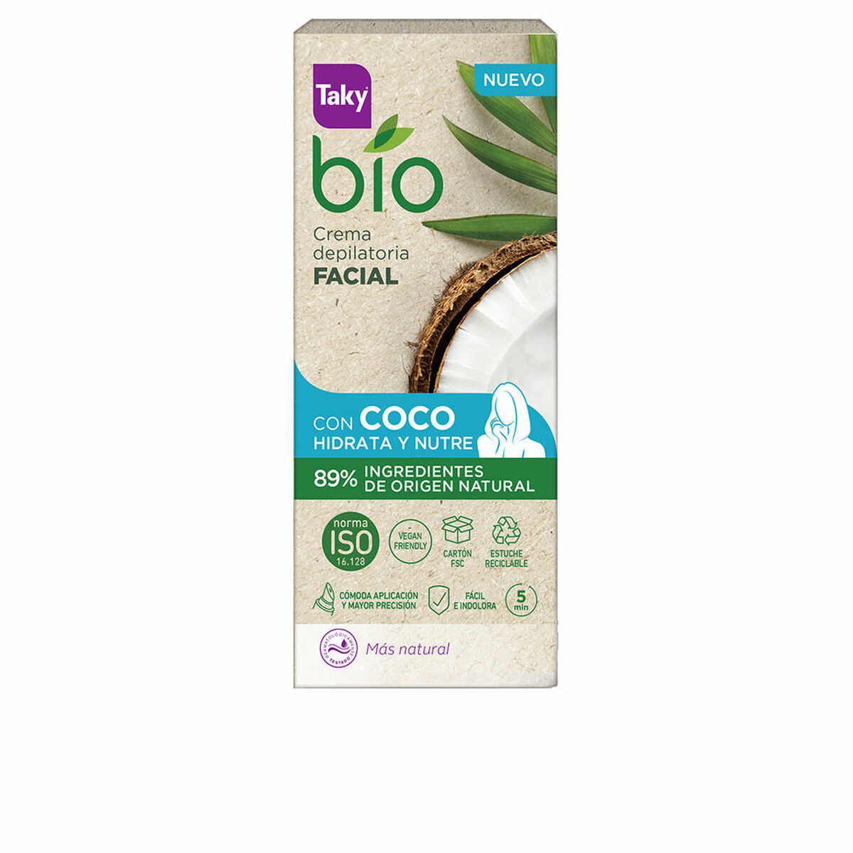 Facial Hair Removal Cream Taky BIO COCO 20 ml skincare packaging