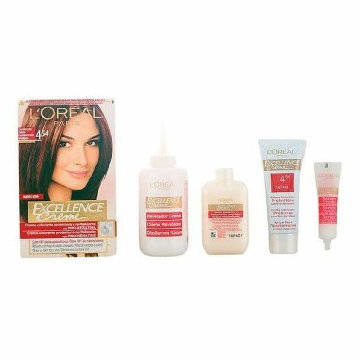 Permanent Dye L'Oreal Make Up Excellence Auburn Copper Chestnut Nº 4,54 Castano Caoba Cobrizo Nº 4,54-Castano Caoba Cobrizo