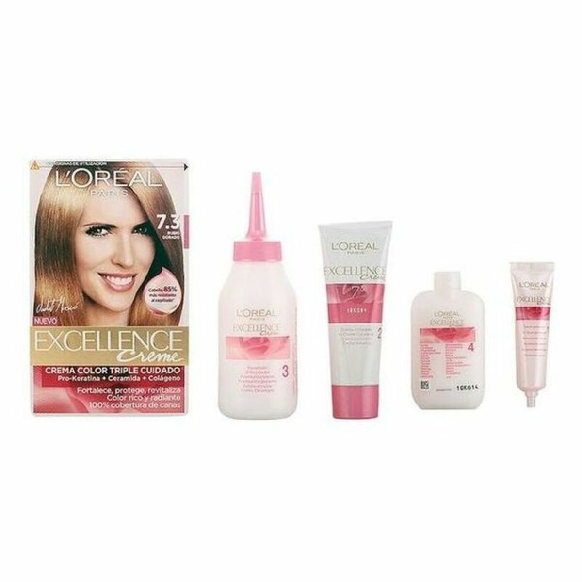 Permanent Dye L'Oreal Make Up Excellence Golden Blonde Nº 7,3 Rubio Dorado Nº 7,3-Rubio Dorado 192 ml product packaging