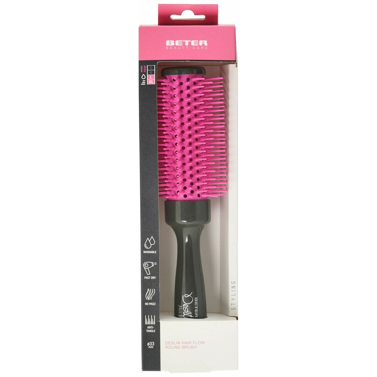 Round Brush Beter Deslia Hair Flow product packaging