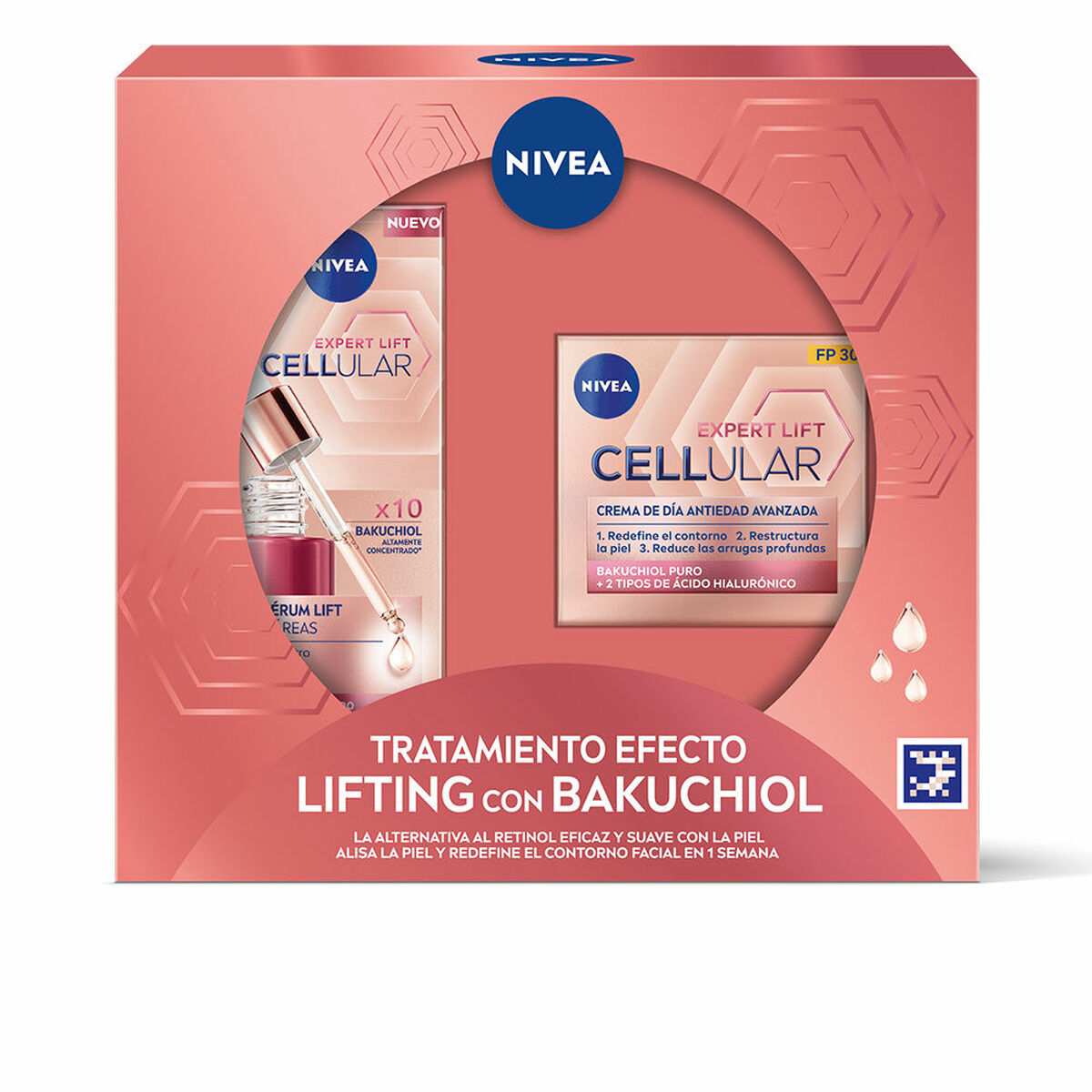 Make-Up Set Nivea TRATAMIENTO EFECTO LIFTING CON BAKUCHIOL 2 Pieces for Women product packaging