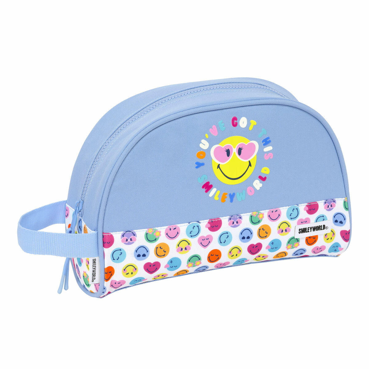 Travel Vanity Case Smiley Joyful Multicolour Light Blue Recyclable 28 x 18 x 10 cm product packaging