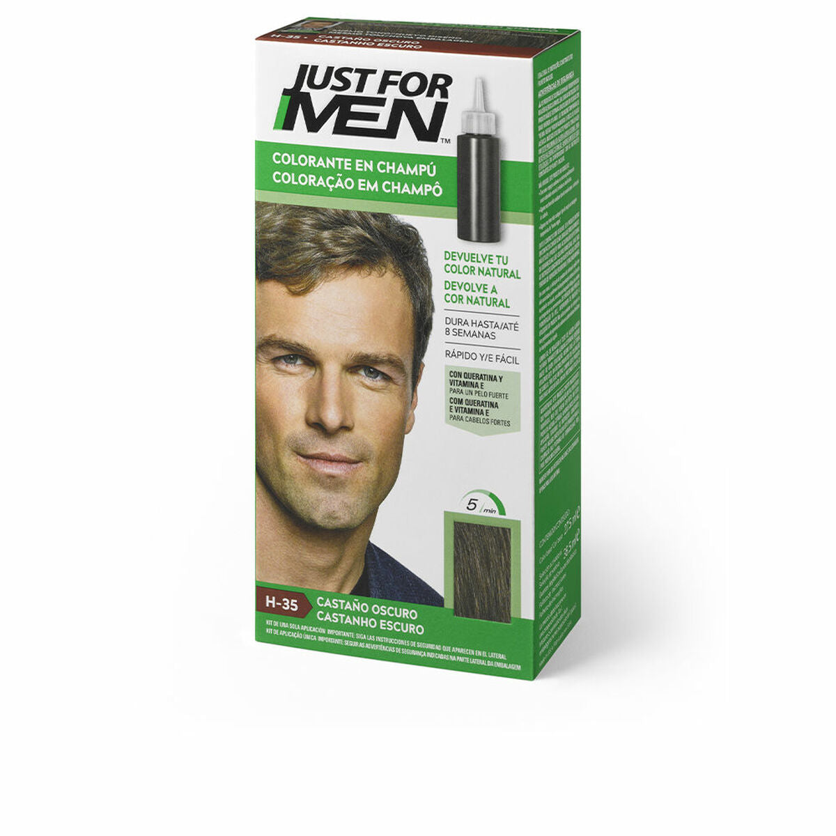 Shampoo Dye Just For Men Colorante 30 ml shampoo bottle