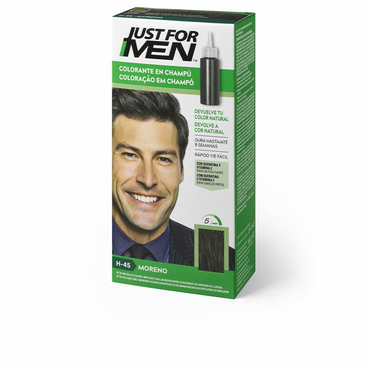 Shampoo Dye Just For Men Colorante Brunette 30 ml shampoo bottle