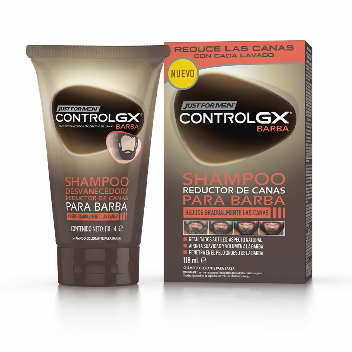 Anti-Ageing Colouring Gel Just For Men Control Gx 118 ml Grey hair reducer skincare packaging