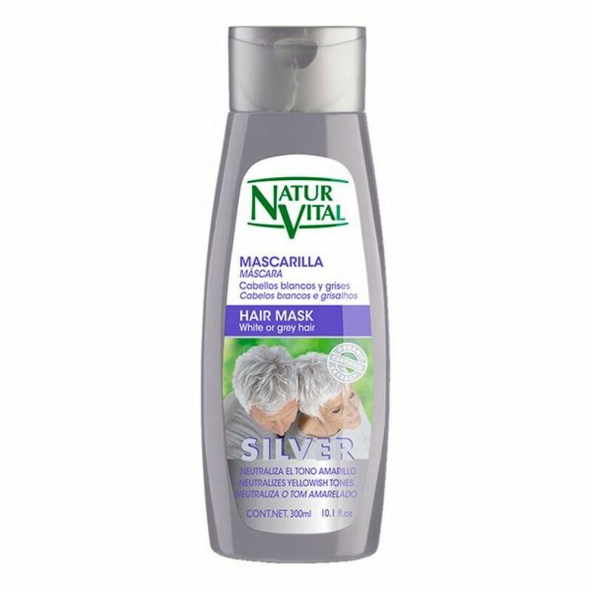 Mask for Grey Hair Naturaleza y Vida 300 ml for Women hair mask packaging