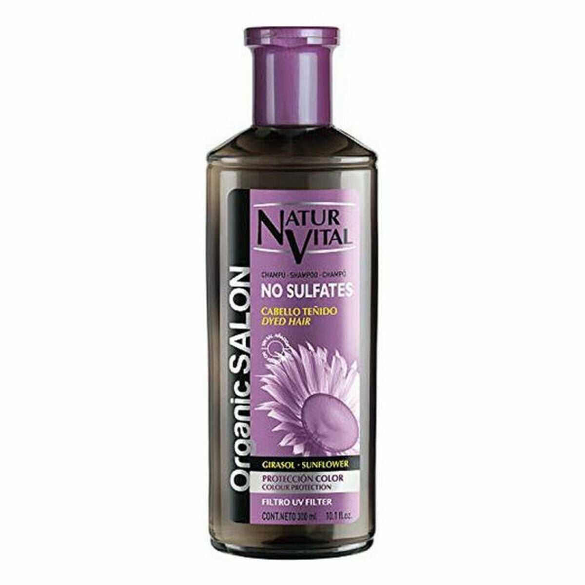 Shampoo for Coloured Hair Naturvital 7052S 300 ml shampoo bottle