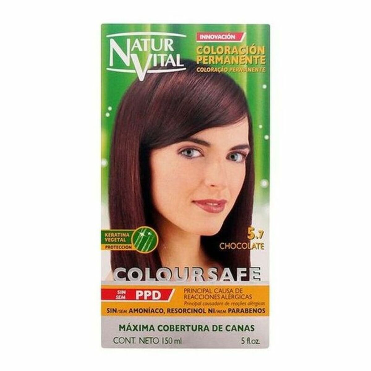 Dye No Ammonia Naturaleza y Vida Coloursafe Nº 5.7-Chocolate 150 ml product packaging