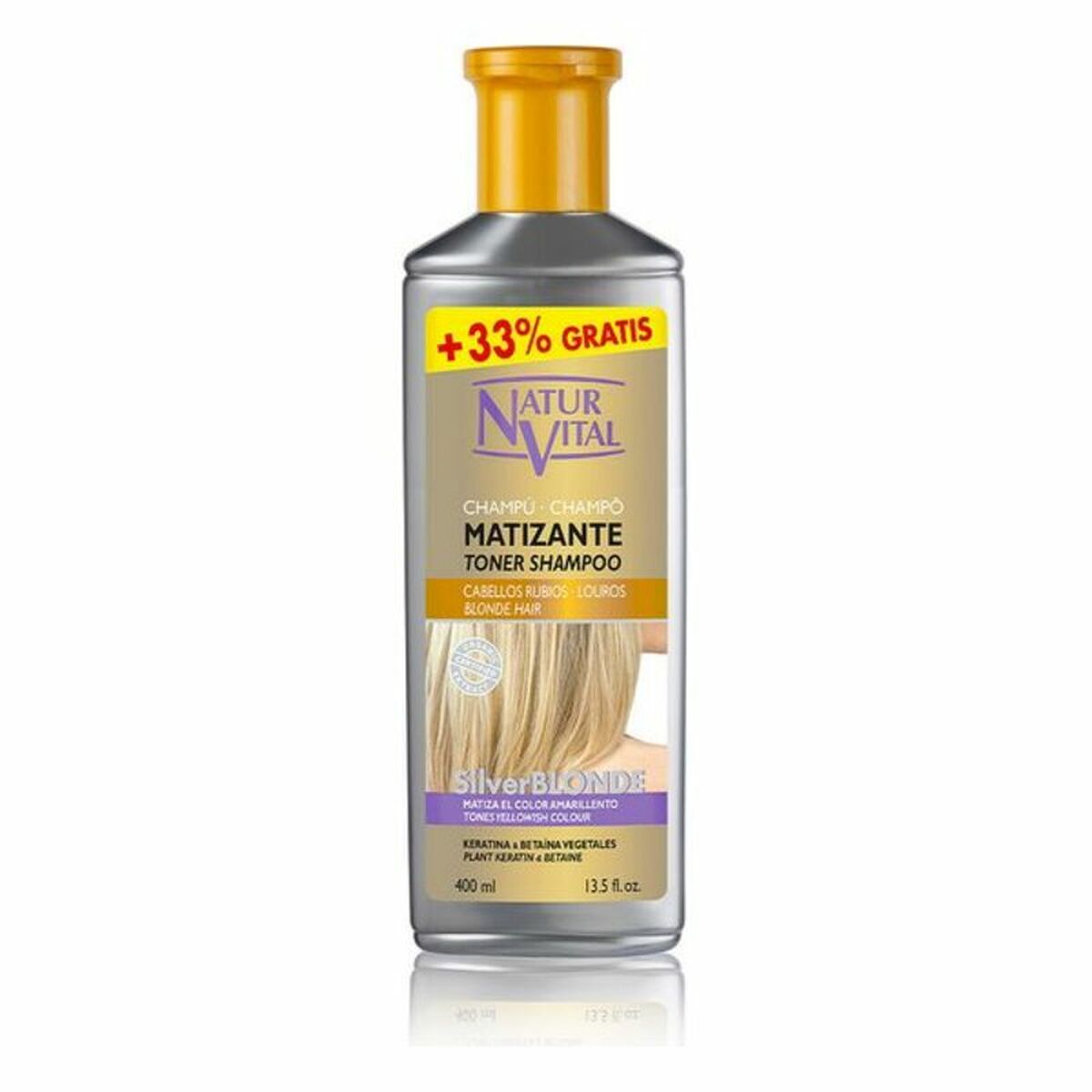 Shampoo Naturvital Champú Matizante 400 ml for Women shampoo bottle