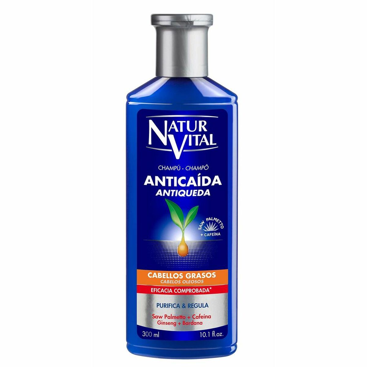 Anti-Hair Loss Shampoo Naturvital Champú Anticaída 300 ml shampoo bottle
