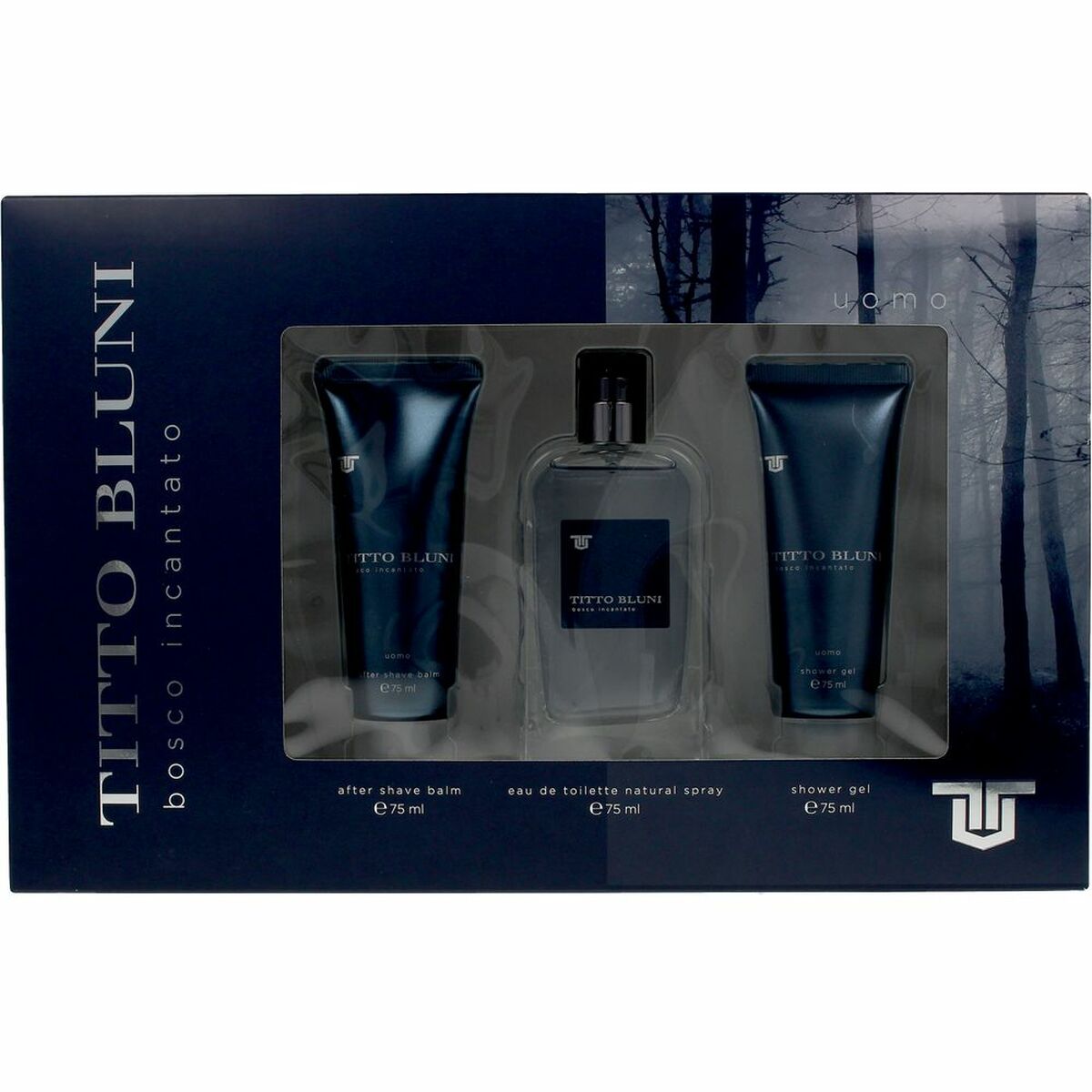Men's Perfume Set Titto Bluni Bosco Incantato 3 Pieces for Men product packaging