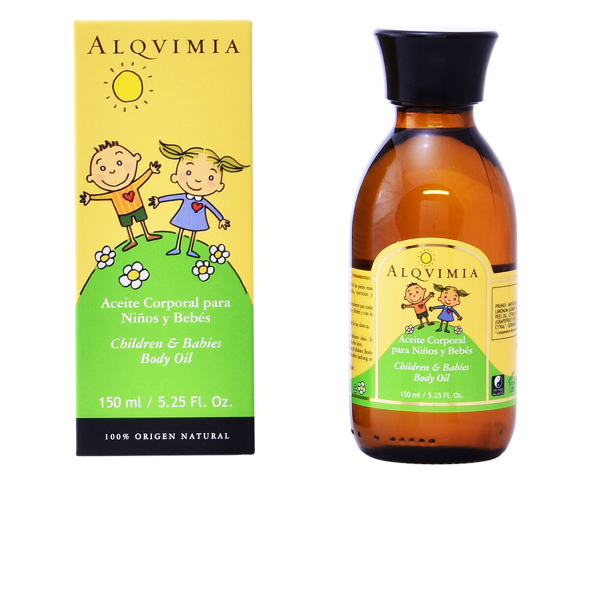 Body Oil for Children and Babies Body Oil Alqvimia product packaging