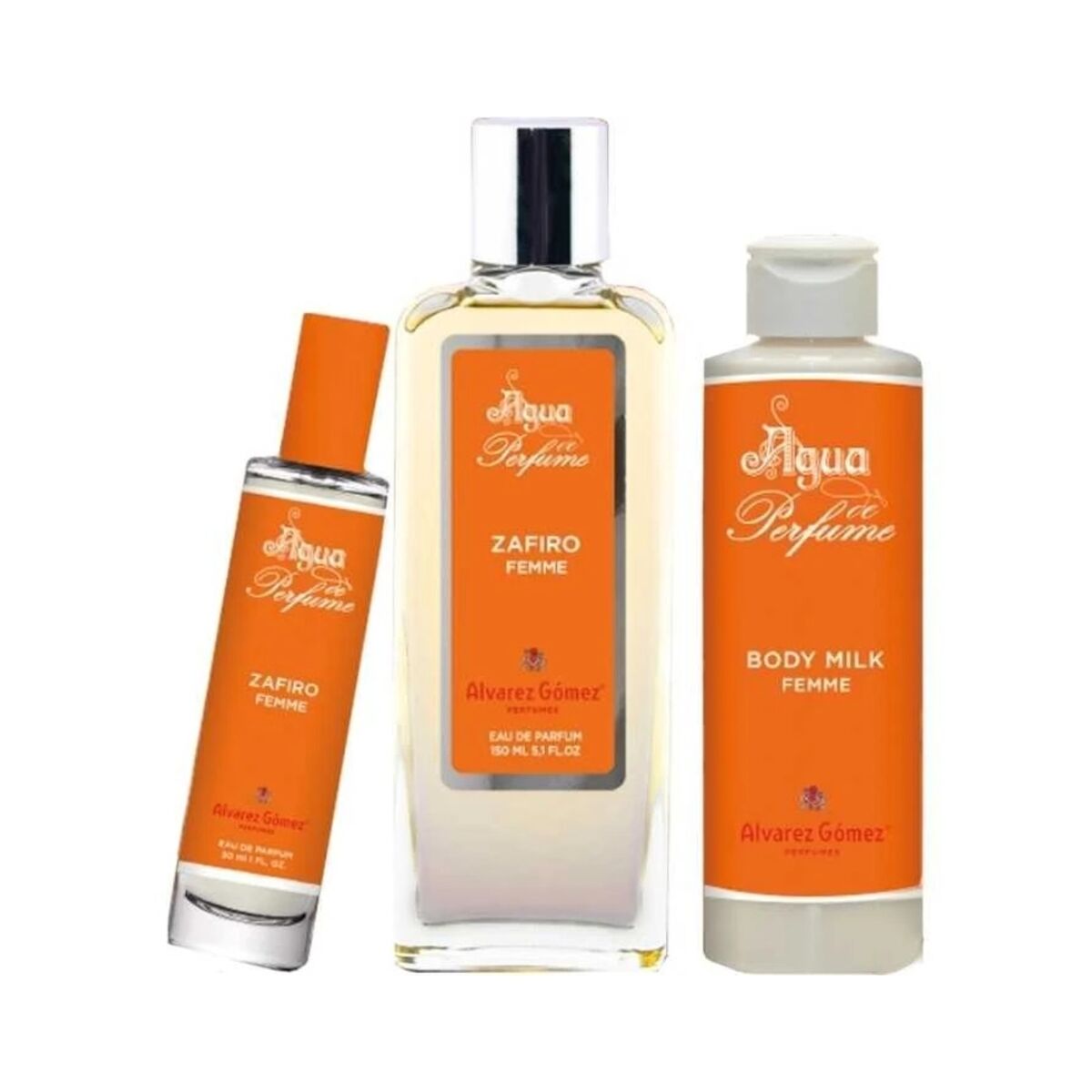 Women's Perfume Set Alvarez Gomez ZAFIRO FEMME EDP Zafiro Femme 3 Pieces for Women bottle