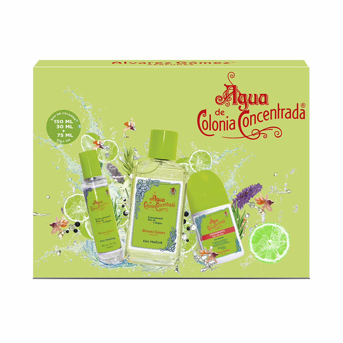 Unisex' Perfume Set Alvarez Gomez AGUA DE COLONIA EDC 3 Pieces product packaging