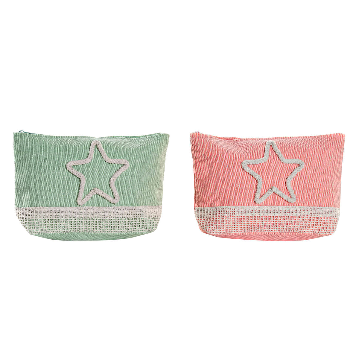 Toilet Bag DKD Home Decor Beige Coral Mint Mediterranean (25 x 7 x 15 cm) (2 Units) product packaging