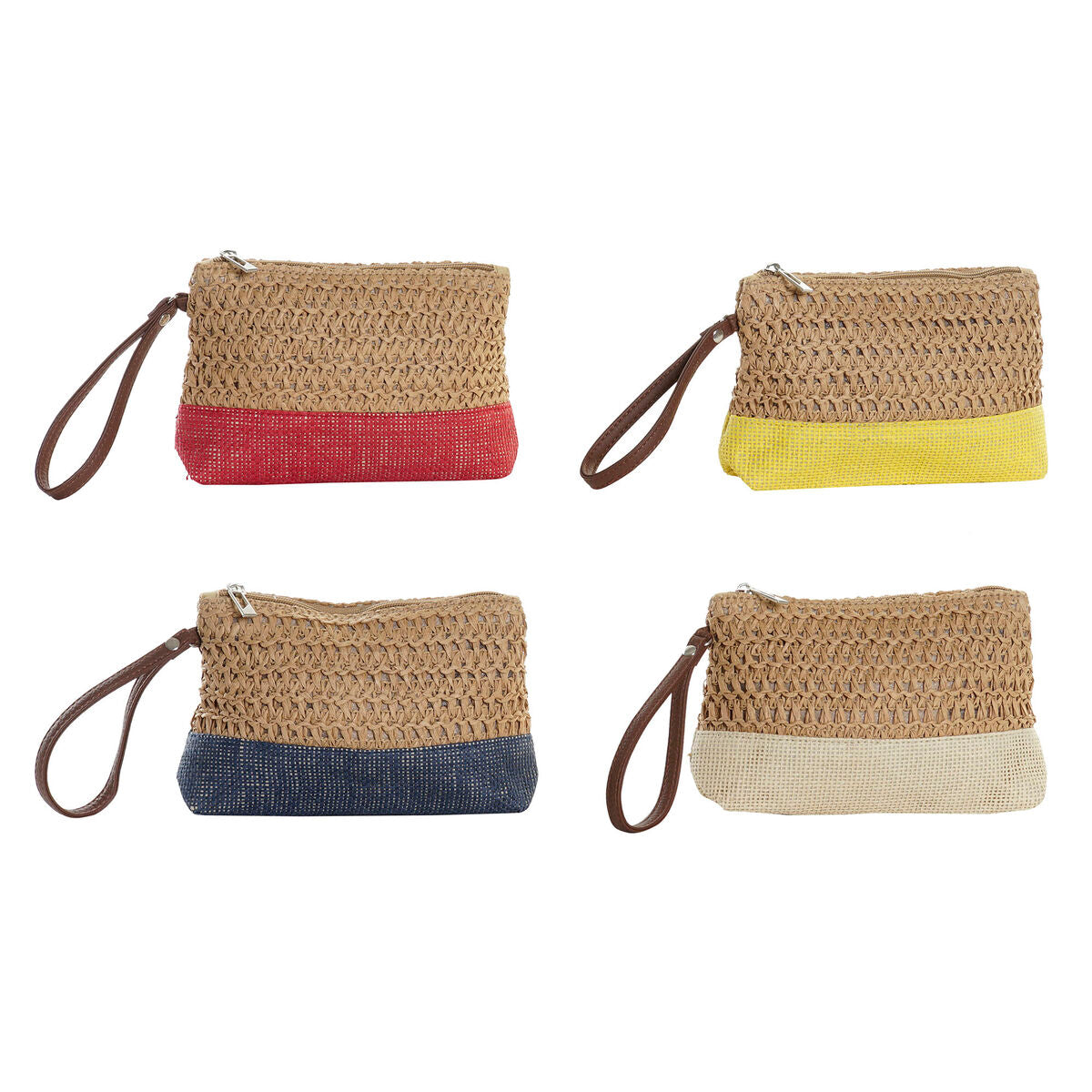 Toilet Bag DKD Home Decor Fibre Yellow Blue White Red Beige (4 Units) product packaging