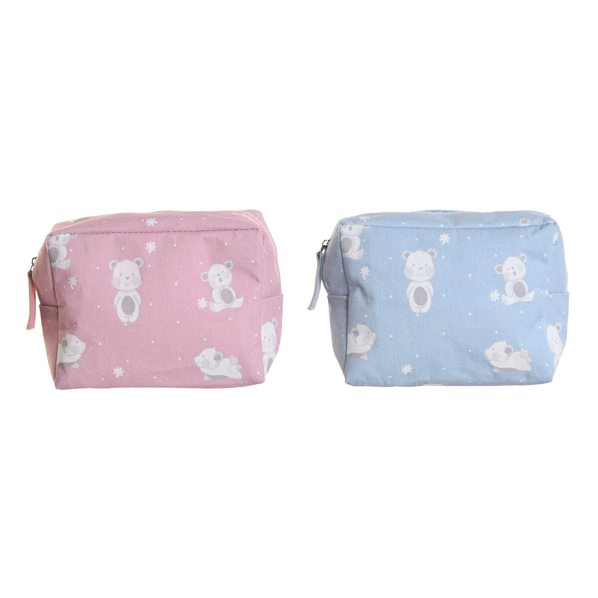Travel Vanity Case DKD Home Decor Blue White Green Pink polialgodon osos 15 x 6 x 12 cm (2 Units) product packaging