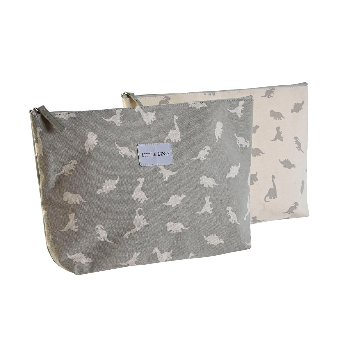 Travel Vanity Case DKD Home Decor White Grey Cotton 33 x 8 x 21 cm (2 Units) product packaging