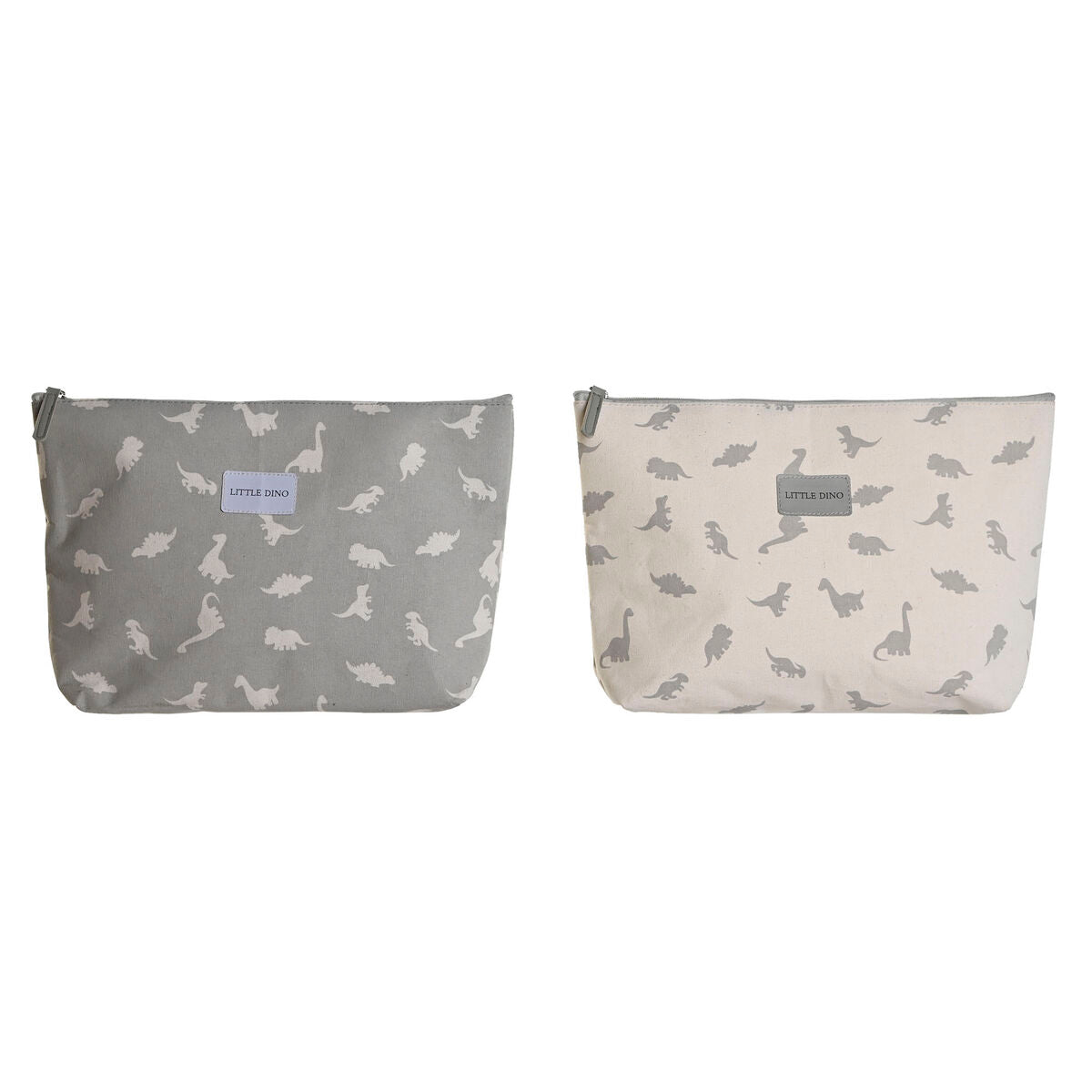 Travel Vanity Case DKD Home Decor White Grey Cotton 33 x 8 x 21 cm (2 Units) product packaging