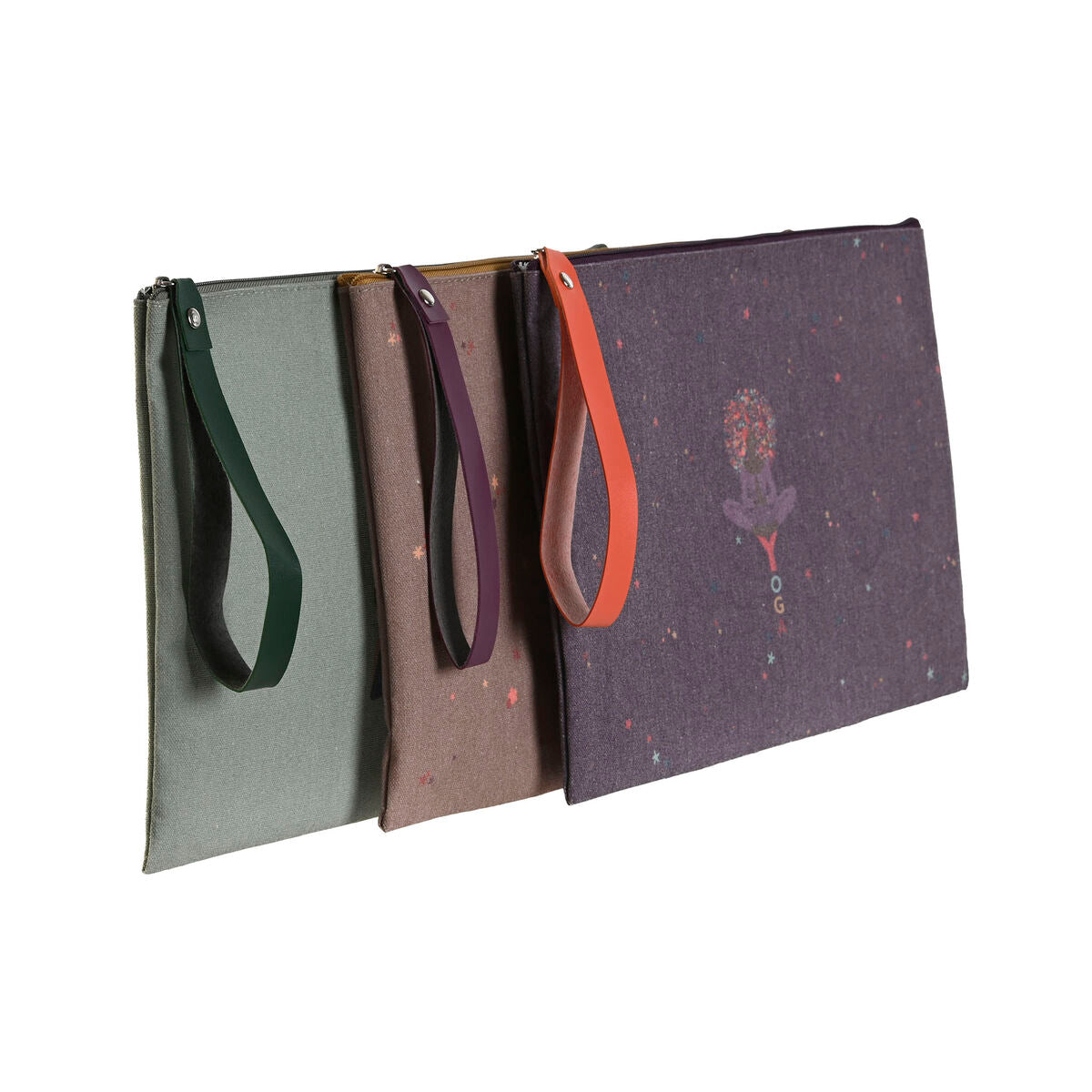 Toilet Bag DKD Home Decor Brown Green Burgundy Canvas Yoga 31 x 1 x 21 cm (3 Units) product packaging