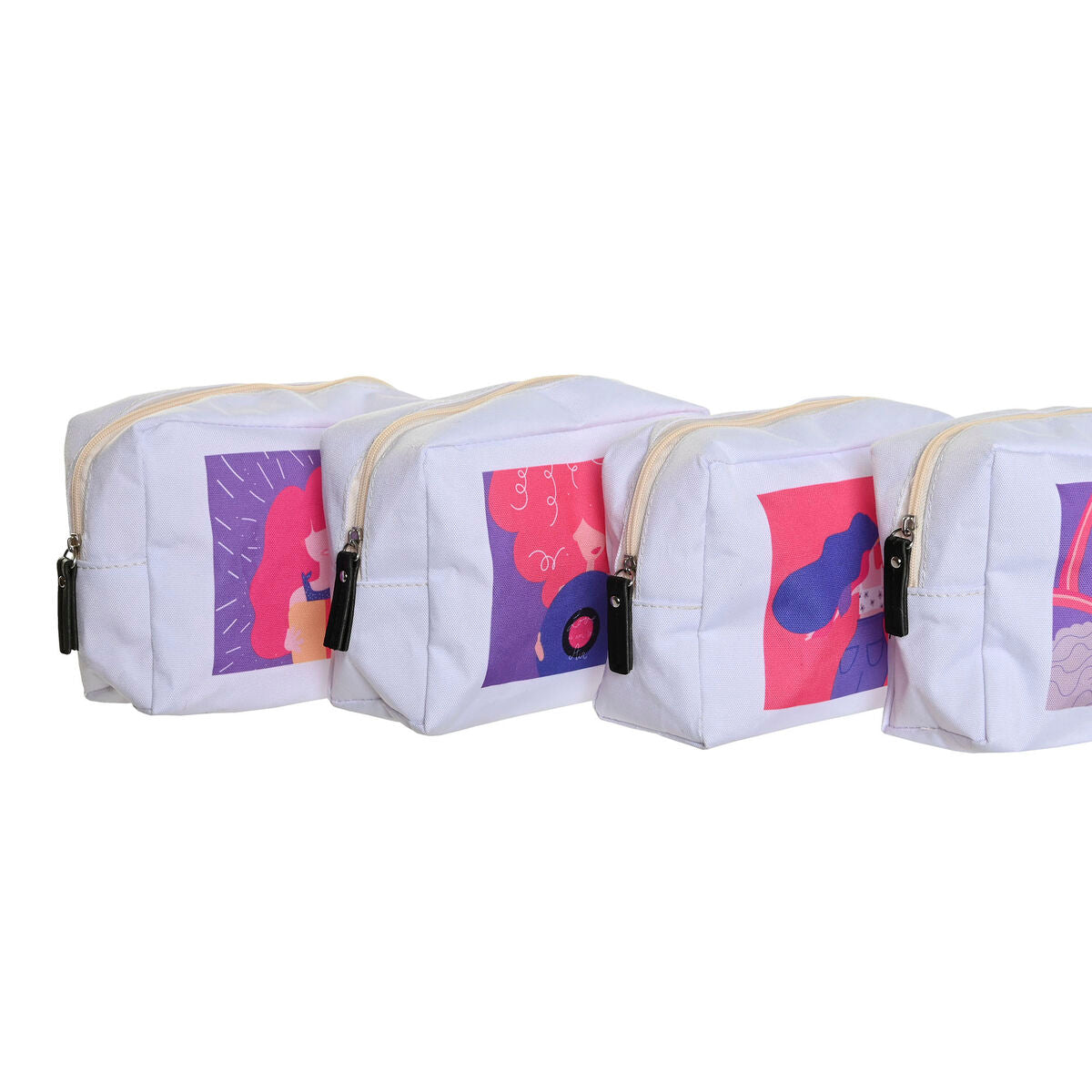 Travel Vanity Case DKD Home Decor White polialgodon 15 x 6 x 12 cm (4 Units) product packaging