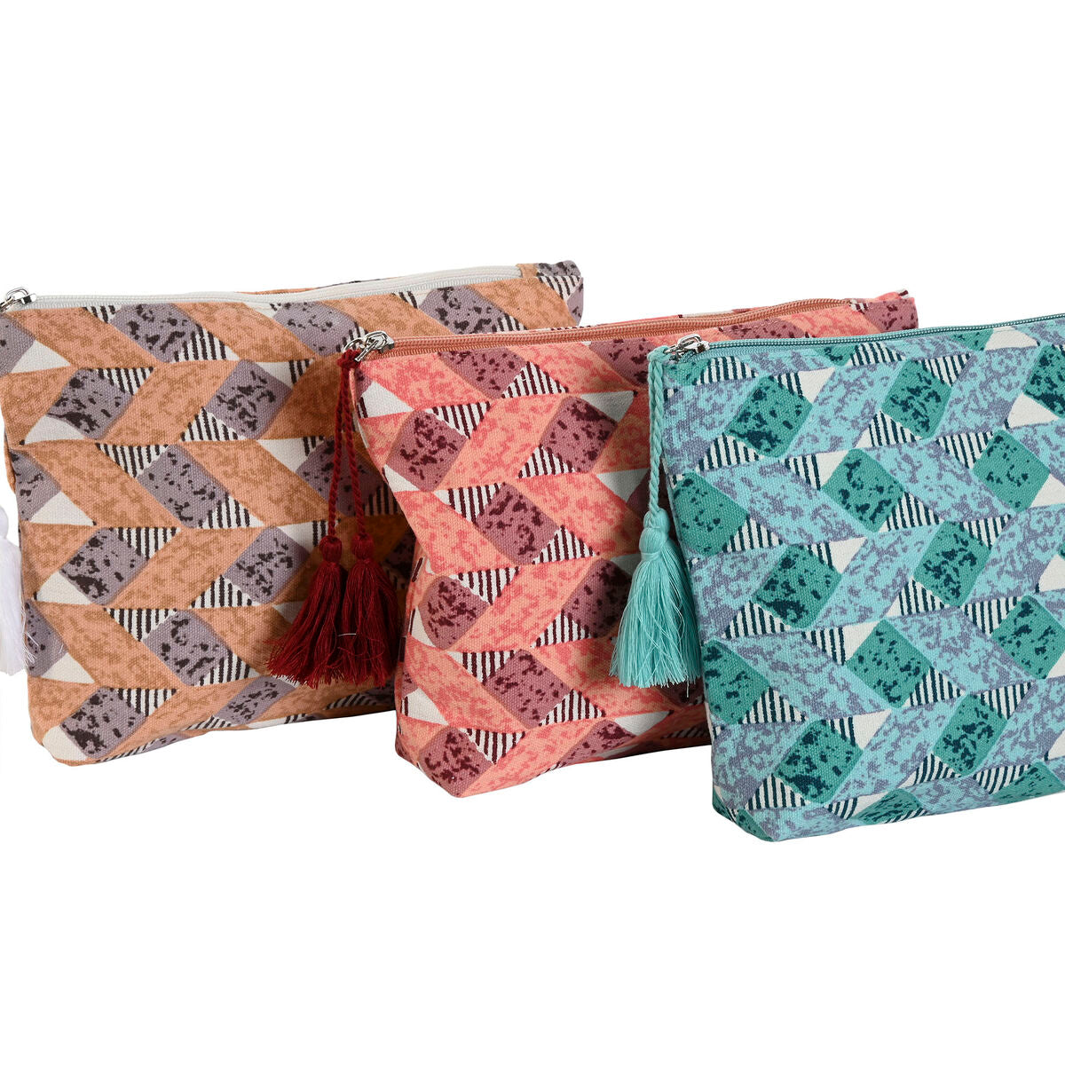 Travel Vanity Case Home ESPRIT Brown Turquoise Coral 25 x 5 x 20 cm (3 Units) product packaging