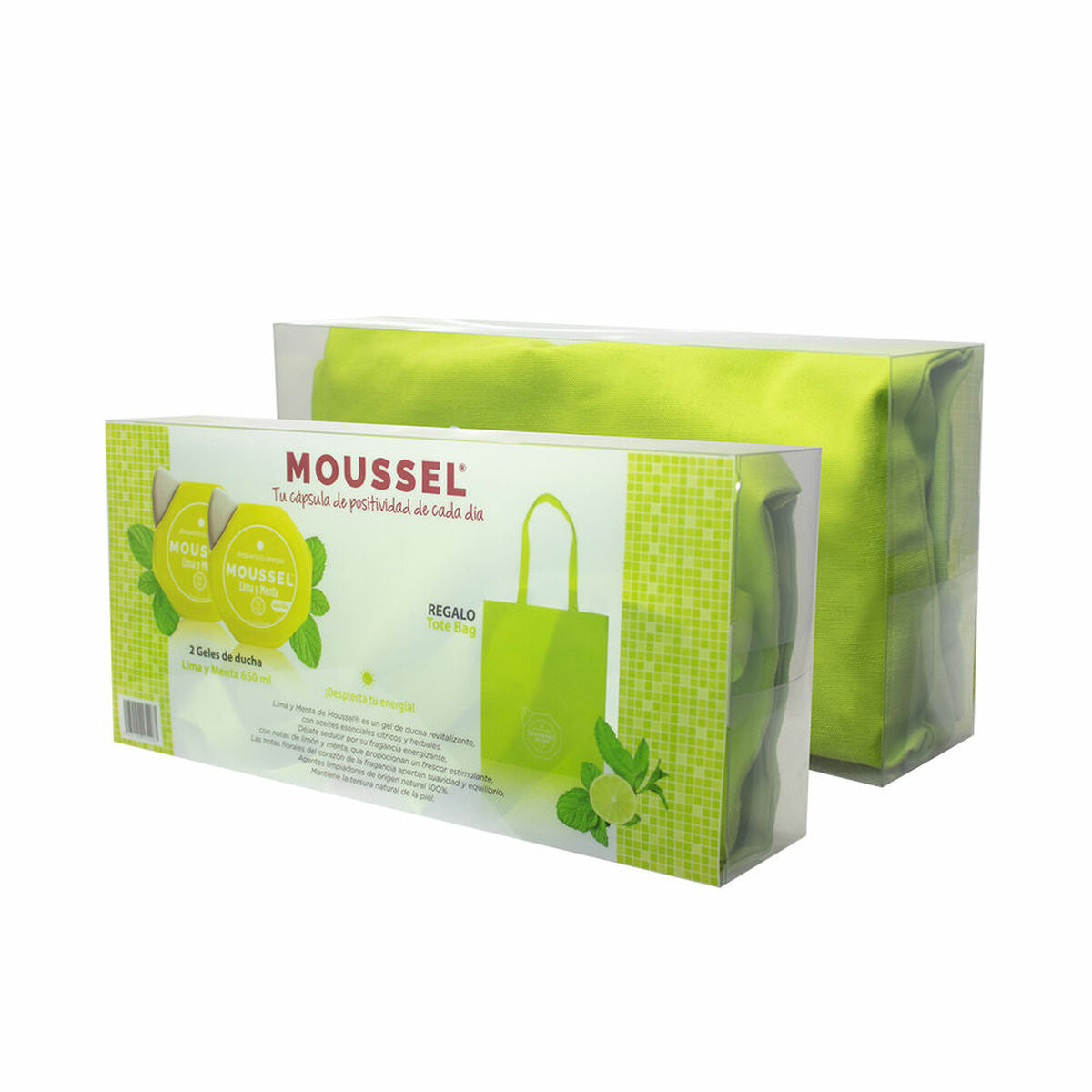 Shower Gel Moussel LIMA Y MENTA 3 Pieces skincare packaging