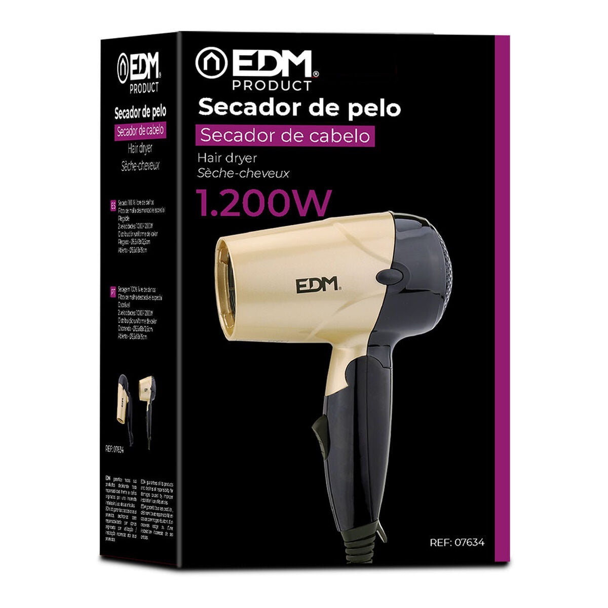 Hairdryer EDM 1200 W Multicolour product packaging