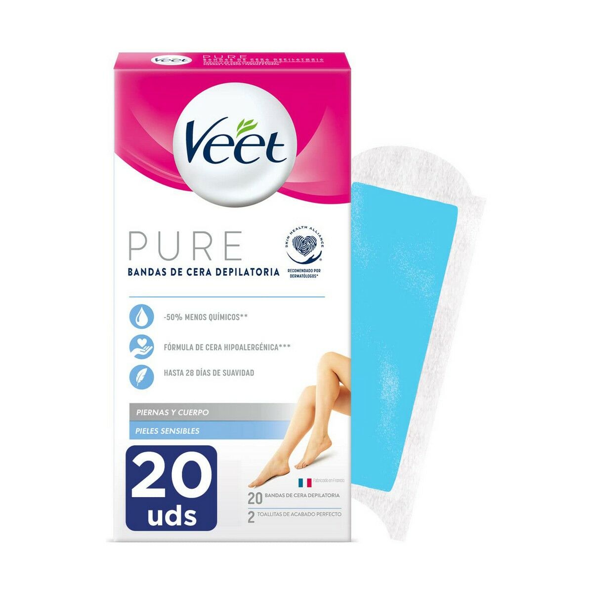Body Hair Removal Strips Veet Sensitive skin 20 Units product packaging