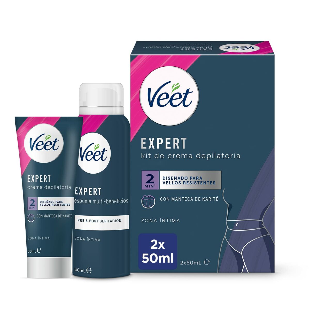 Shaving Set Veet Expert Depilation Bikini line/Intimate areas 2 Pieces product packaging