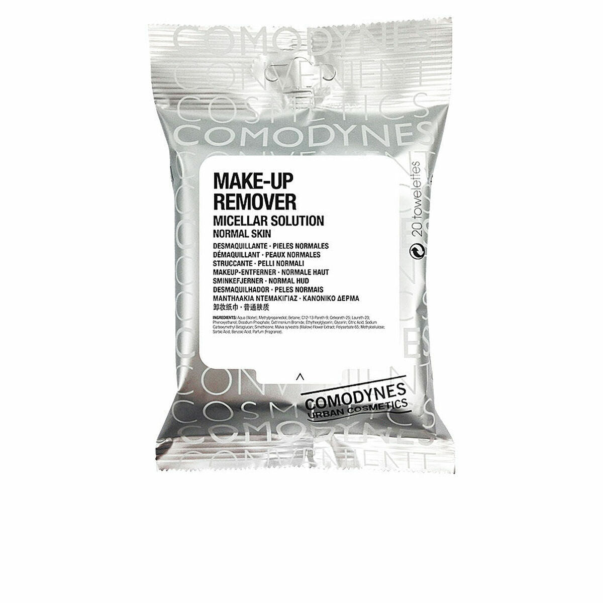 Make Up Remover Wipes Comodynes C301 (20 Units) product packaging