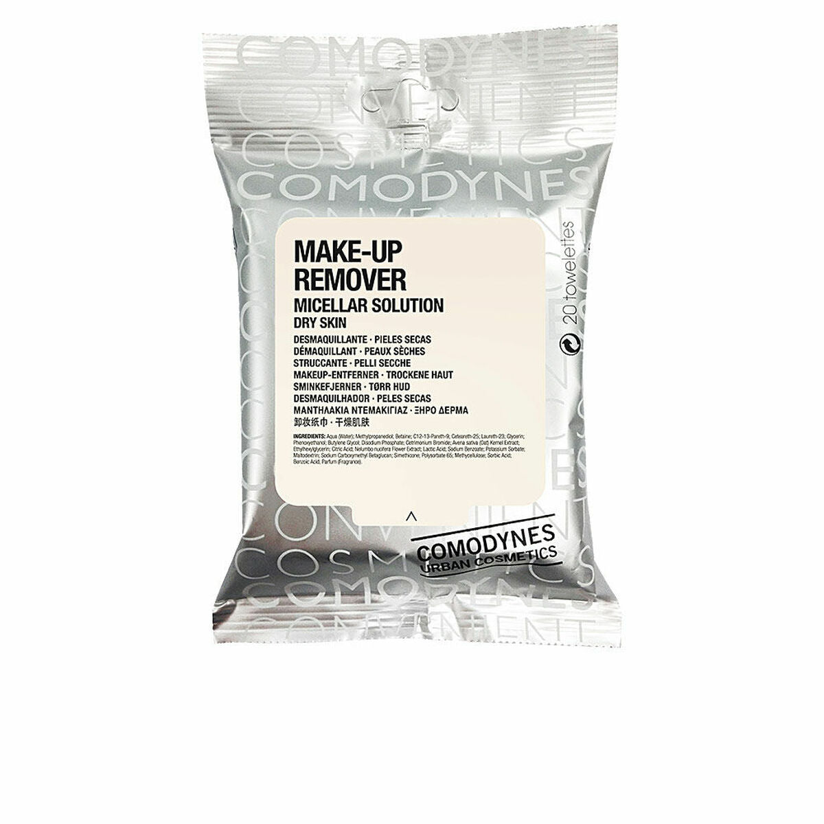 Make Up Remover Wipes Comodynes C305 (20 Units) product packaging