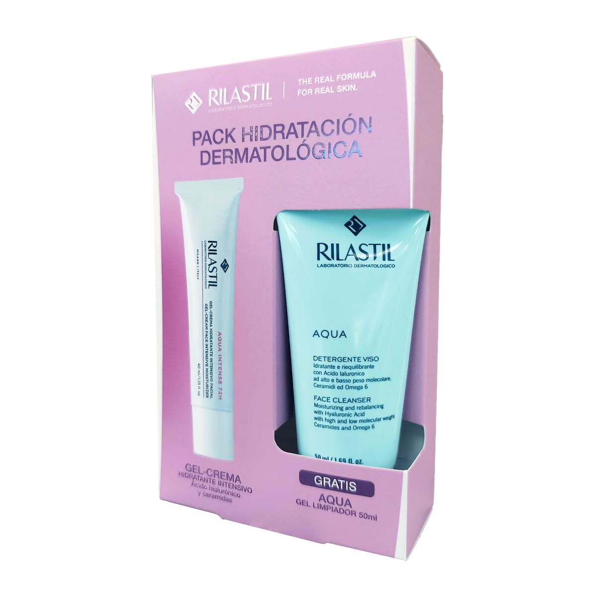 Women's Cosmetics Set Rilastil AQUA 2 Pieces product packaging