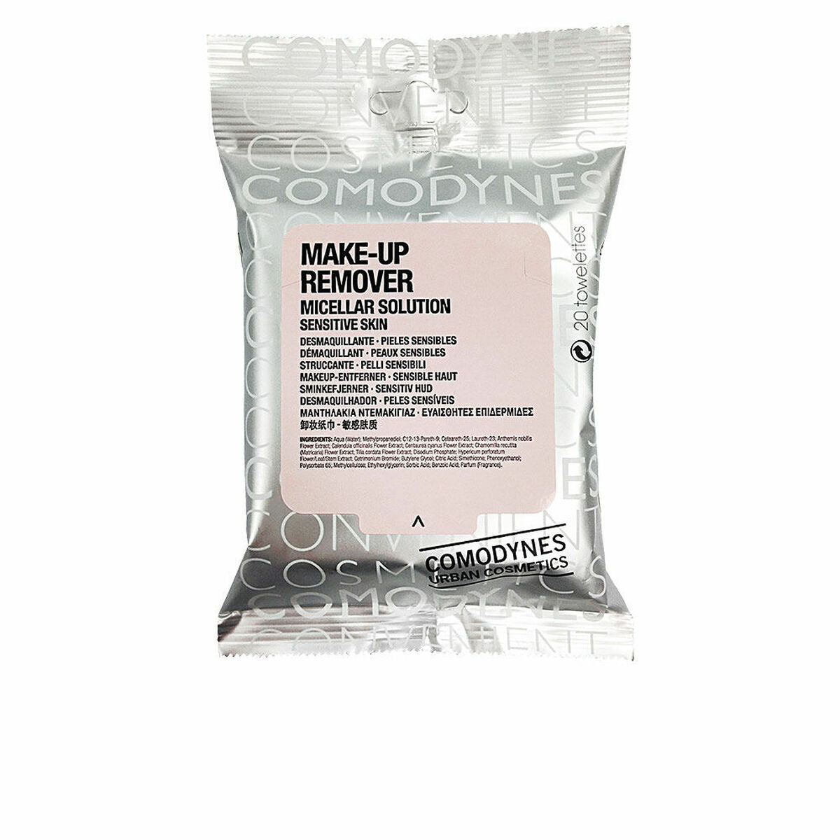 Make Up Remover Wipes Comodynes Up Remover (20 Units) product packaging