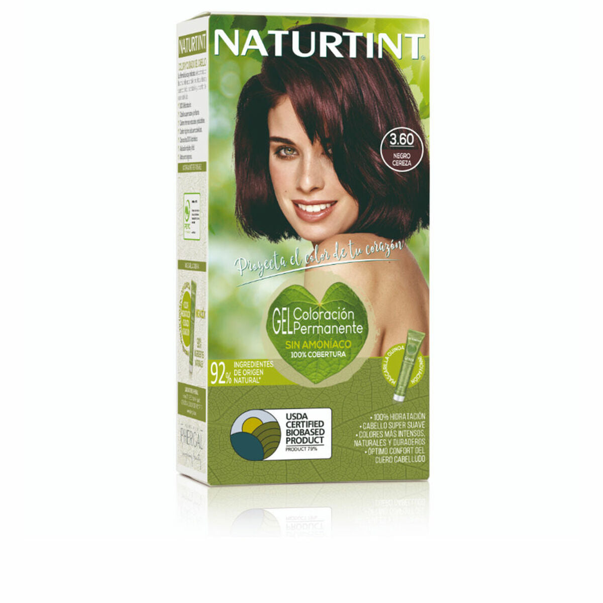 Permanent Dye Naturtint COLORACIÓN 3.60-Negro Cereza 170 ml product packaging