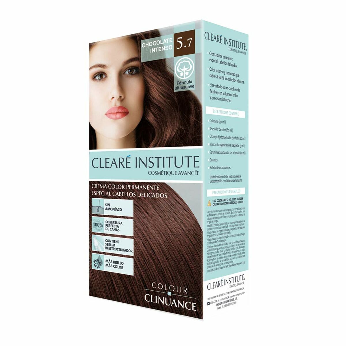 Permanent Colour Creme Clearé Institute Colour Clinuance Nº 5.7-chocolate intenso for Women skincare packaging