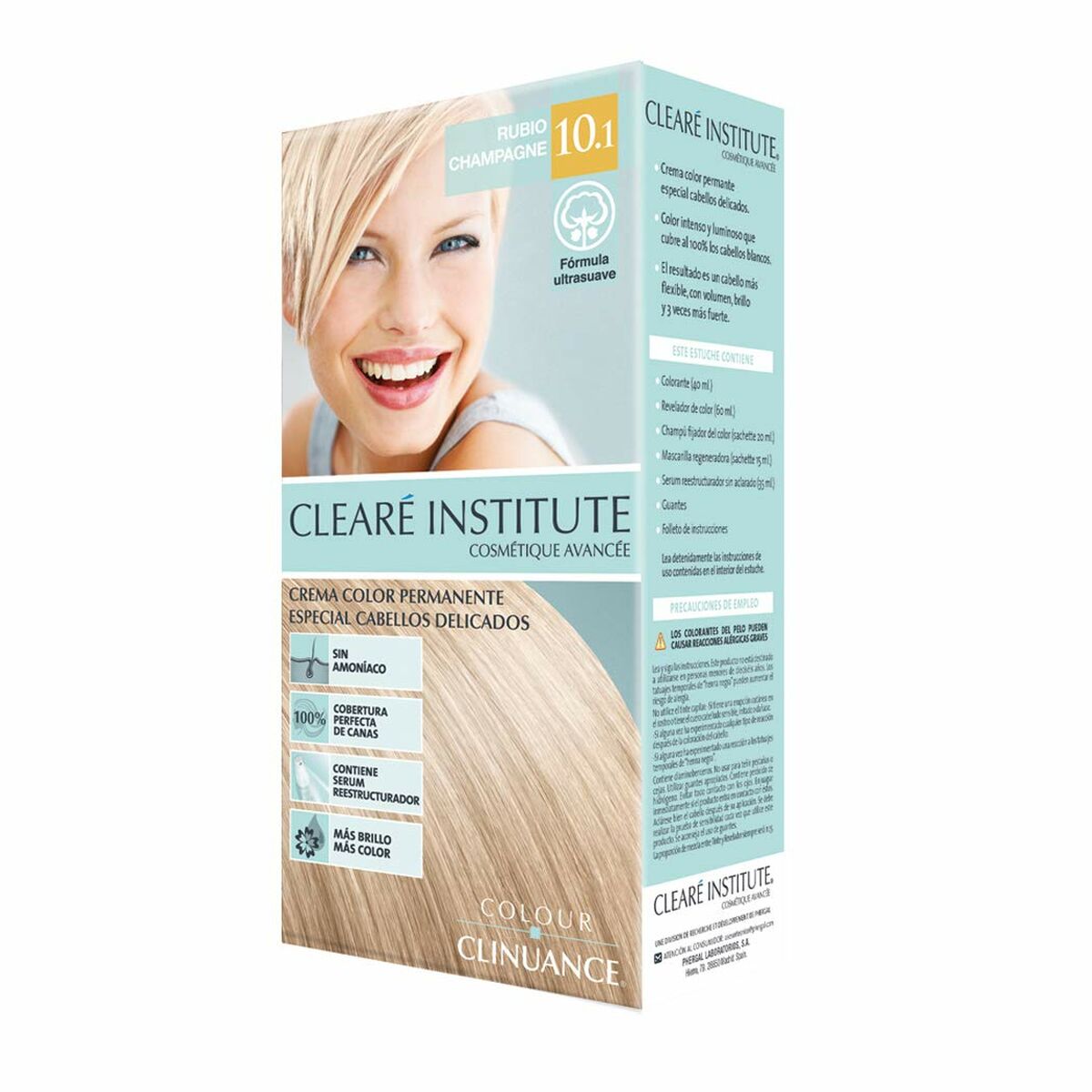 Permanent Colour Creme Clearé Institute Colour Clinuance Nº 10.1-rubio champagne for Women skincare packaging